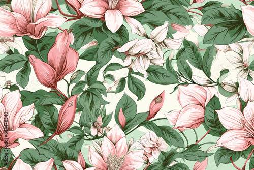 Vector art Floral seamless original pattern in vintage paisley style. Traditional floral pattern for fabric, wallpapers and backgrounds. Ornamental garden Flowers and leaves.
