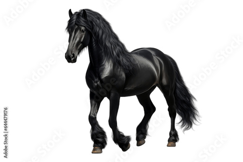 Portrait of a Horse Isolated on a Transparent Background PNG. Generative Ai