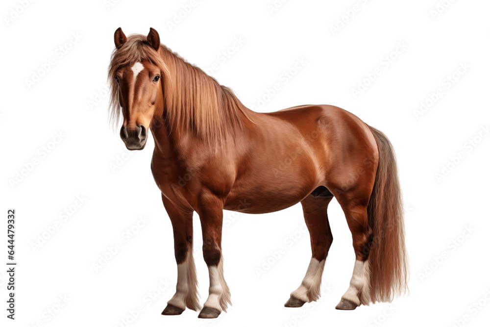 Brown Horse Isolated on a Transparent Background PNG. Generative Ai