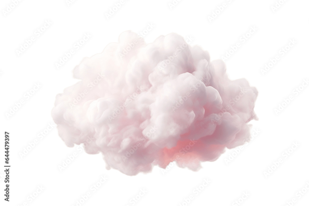 A Beautiful Pink Cloud Isolated on a Transparent Background PNG. Generative Ai - obrazy, fototapety, plakaty 