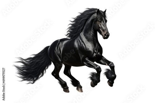 Black Horse Isolated on a Transparent Background PNG. Generative Ai