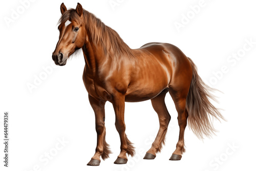 Portrait of a Running Brown Horse Isolated on a Transparent Background PNG. Generative Ai © Haider