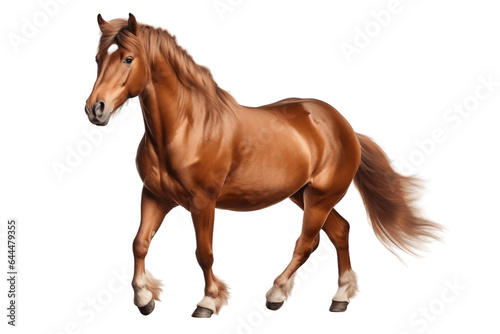 Brown Steed Isolated on a Transparent Background PNG. Generative Ai © Haider