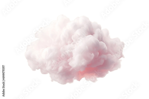 A Beautiful Pink Cloud Isolated on a Transparent Background PNG. Generative Ai