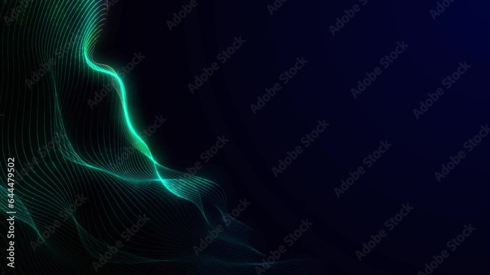 Video Stock Simple Particle Wave Animation On Dark Blue Background ...