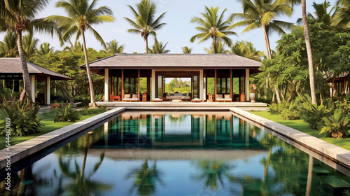 Luxurious Bali property with contemporary design, elegant decor, and serene outdoor oasis. © swissa
