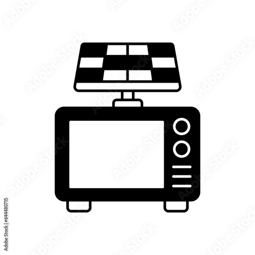Electric oven via solar Vector Icon which can easily modify or edit


