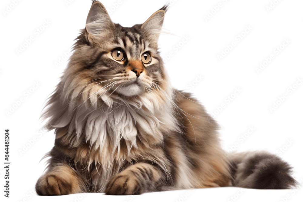 Beautiful cat Isolated on a Transparent Background PNG. Generative Ai