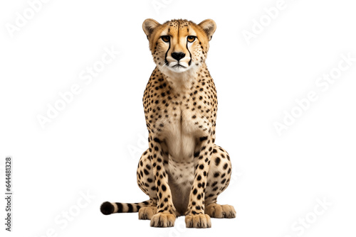 Portrait of a Cheetah Isolated on a Transparent Background PNG. Generative Ai