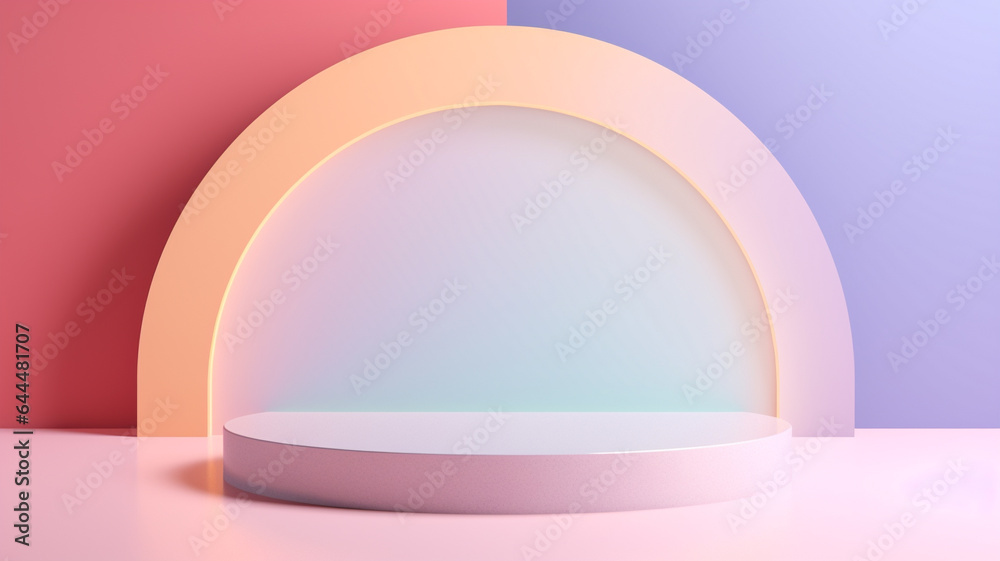 3d Pastel podium for your product. Generative AI. 3d Pastel podium for your product. Generative AI.