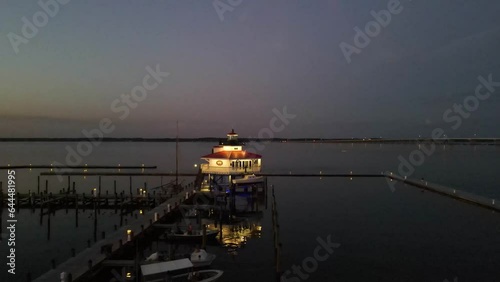 Aerial view of Choptank River Lighthouse, Cambridge, Maryland, United States. photo