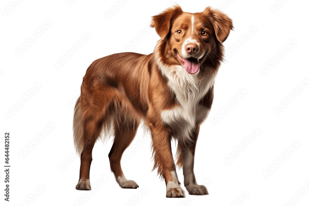 Brown Dog Front View Isolated on a Transparent Background PNG. Generative Ai