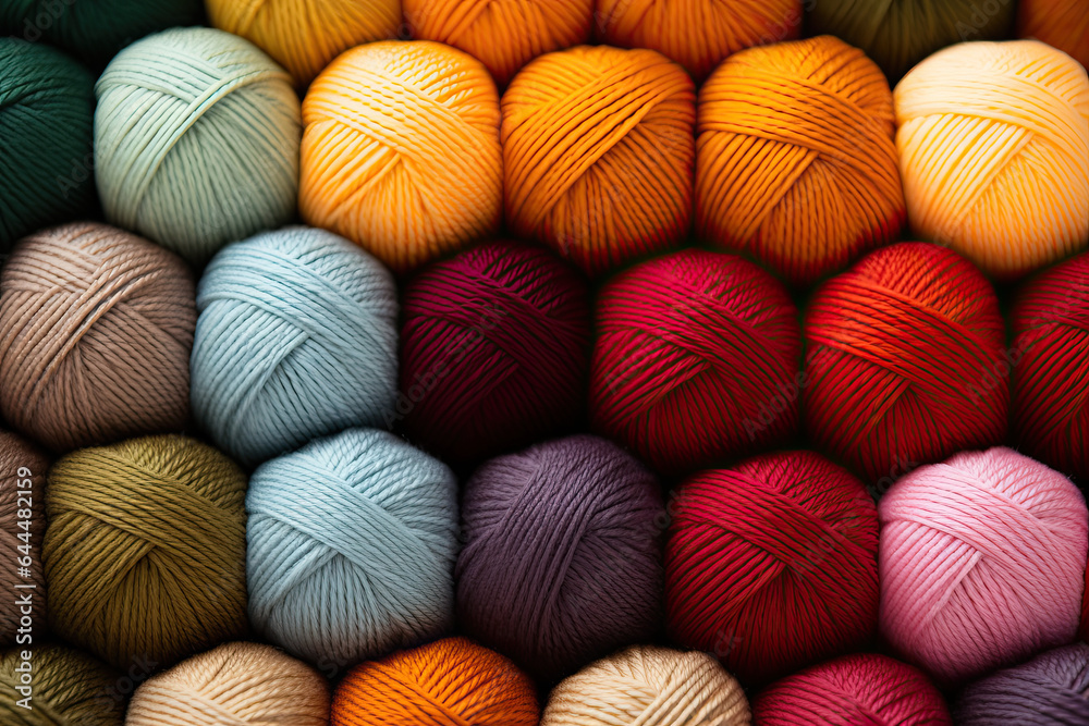 colourful autumn wool yarn background 