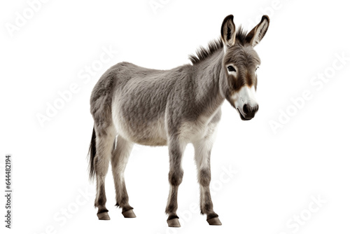Portrait of a Donkey Isolated on a Transparent Background PNG. Generative Ai