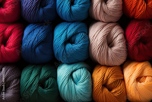 colourful autumn wool yarn background 