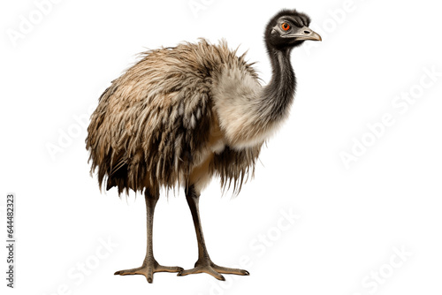 A Stunning Emu Isolated on a Transparent Background PNG. Generative Ai