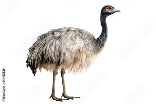 Graceful Emu Isolated on a Transparent Background PNG. Generative Ai