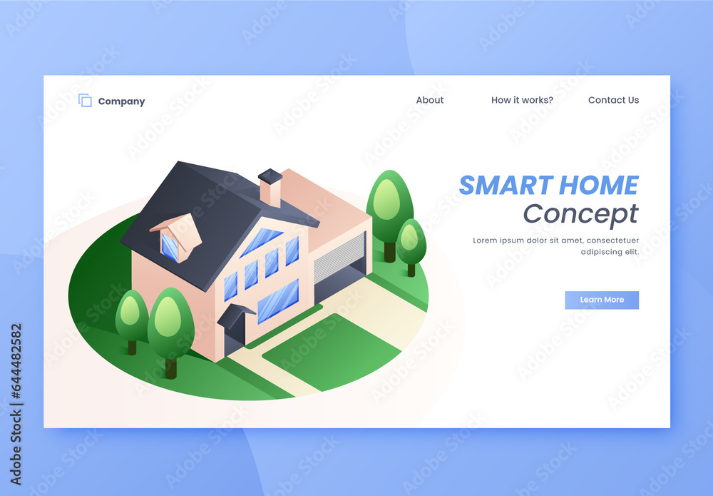 Smart Home Concept Based Landing Page Design with House Building and ...