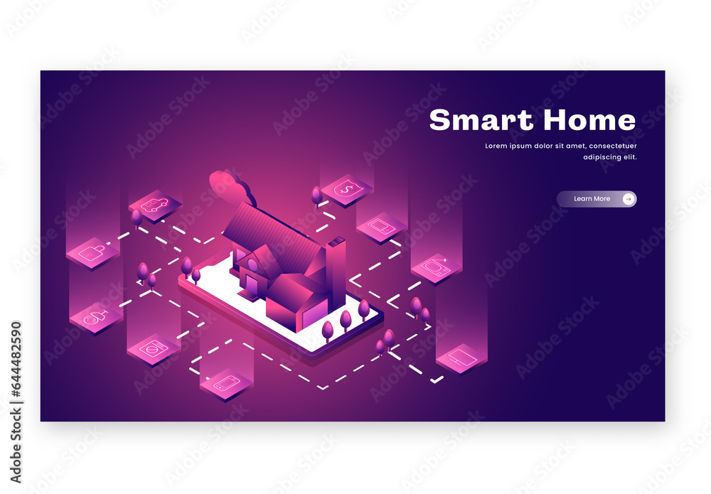 Responsive Landing Page Design, Smart Home Connected or Control with ...