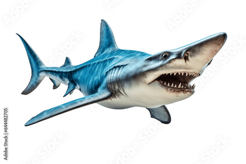 Giant Hammerhead Shark Isolated on a Transparent PNG Background. Generative Ai