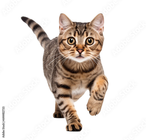 cute tabby cat On a transparent background (png) for decorating projects.