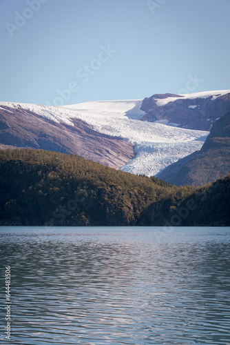 glacier at a lake