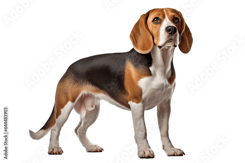 A Stunning Beagle Isolated on a Transparent PNG Background. Generative Ai