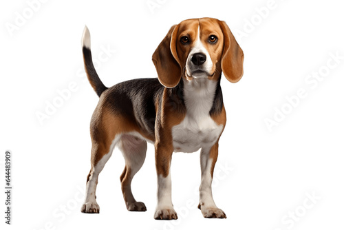 Beagle in High-Resolution Isolated on a Transparent PNG Background. Generative Ai