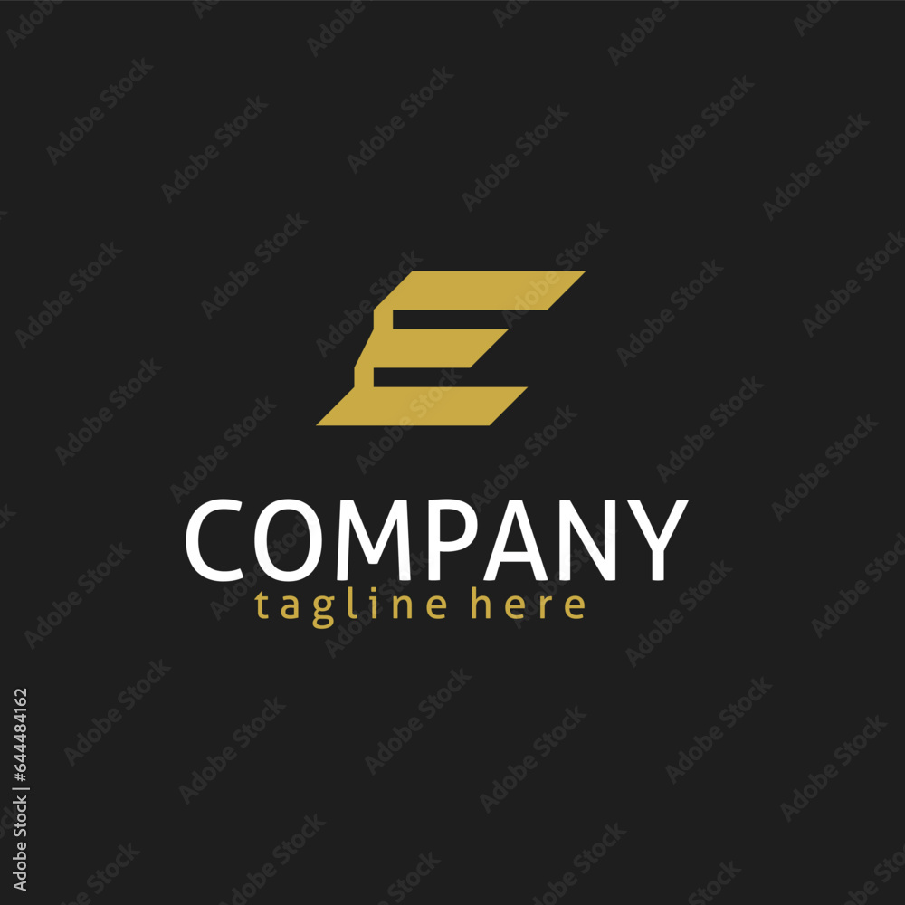 E Letter Line Stripe Stairs Elevate Icon Logo Concept Design Template Vector Symbol isolated on Black Background. Vector Illustration E Letter Line Stripe Stairs Elevate Icon Logo Concept Design Template Vector Symbol isolated on Black Background. Vector Illustration