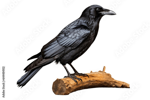Black Crow Isolated on a Transparent PNG Background. Generative Ai