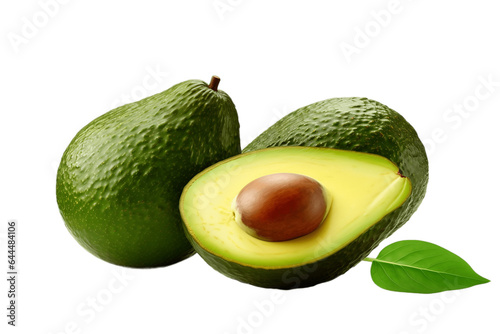 Avocado Duo Isolated on a Transparent PNG Background. Generative Ai