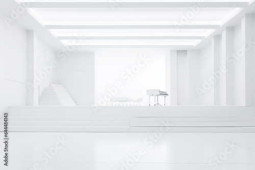 concert stage. One piano. A simple and clean mockup space. Perfect for new product presentations  meditation and yoga venues. copy space.