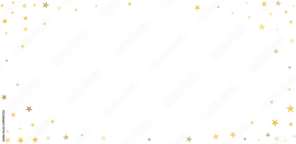 Gold stars vector background, sparkling Christmas confetti falling isolated on white. Magic shining flying golden stars glitter backdrop, sparkle border Gold stars vector background, sparkling Christmas confetti falling isolated on white. Magic shining flying golden stars glitter backdrop, sparkle border