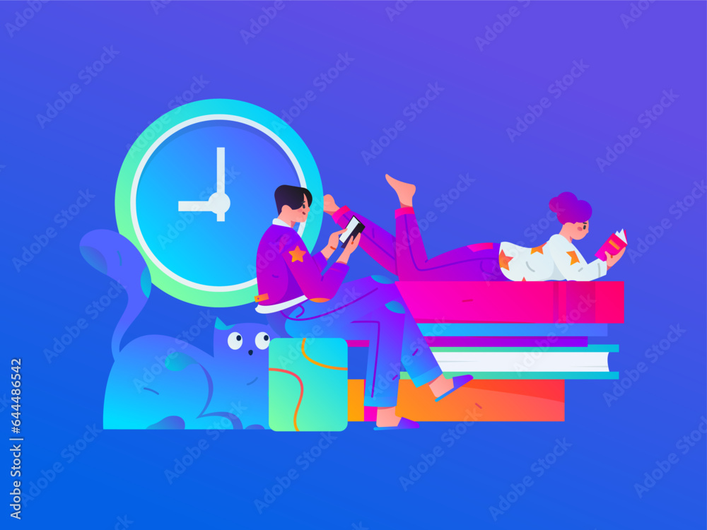 Education learning people flat vector concept hand drawn illustration