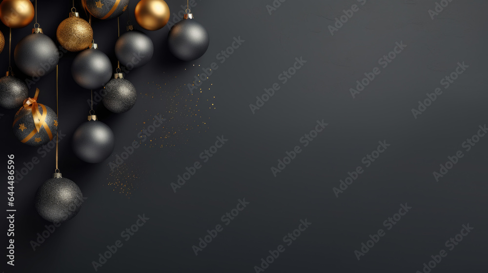 Elegant christmas background with dark grey texture and space for text Elegant christmas background with dark grey texture and space for text