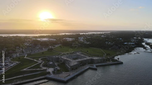 Aerial view of Castillo de San Marcos National Monument along the Matanzas River in St. Augustine, Florida, United States. photo
