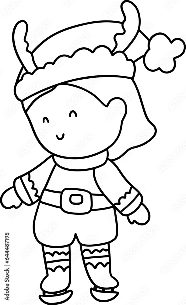 Adorable Winter Santa Girl - Whimsical  Art for Christmas and New Year