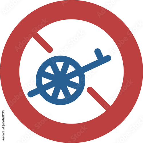 シンプルな標識のカラー単品イラスト　自転車以外の軽車両通行止め