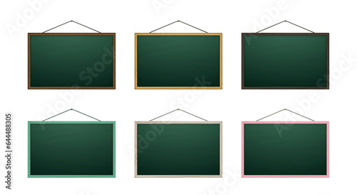 深緑色の黒板のセット