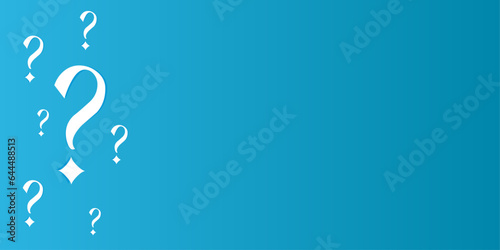 Question mark banner in flat style. Faq vector illustration on gradient background. Ask help sign business concept.