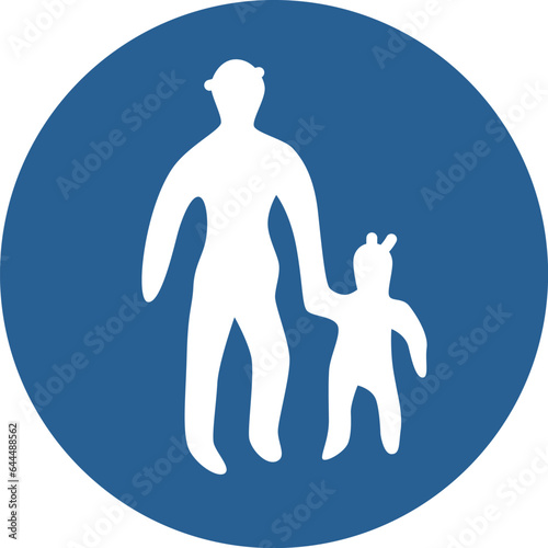 シンプルな標識のカラー単品イラスト　歩行者等専用