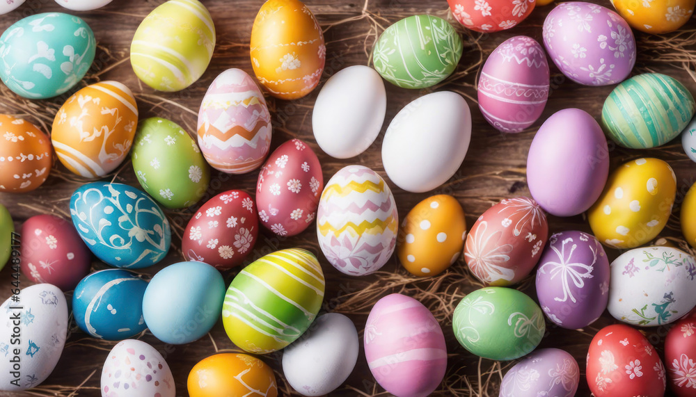 Fototapeta premium Colorful painted easter eggs