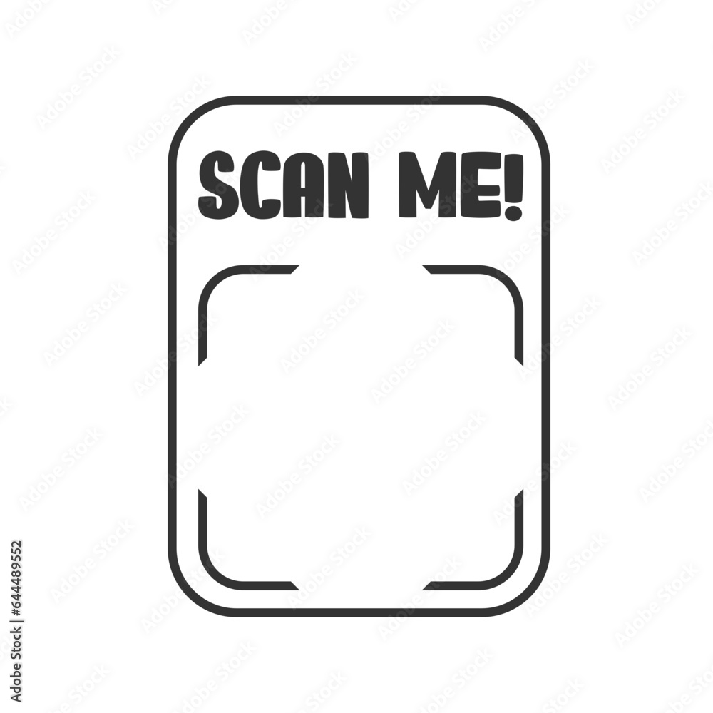 Qr code frame with text Scan Me. Scan me frame. QR code scan for smartphone. Qr code frame with text Scan Me. Scan me frame. QR code scan for smartphone.