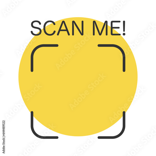 Qr code frame with text Scan Me. Scan me frame. QR code scan for smartphone.