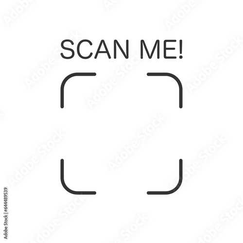 Qr code frame with text Scan Me. Scan me frame. QR code scan for smartphone.