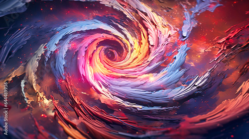 Abstract swirls of colors intermingling in a cosmic dance