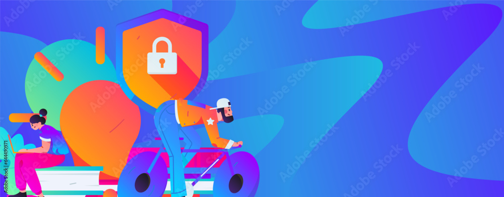 Education learning people flat vector concept hand drawn illustration