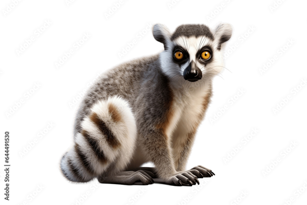Lemur Isolated on a Transparent PNG Background. Generative Ai