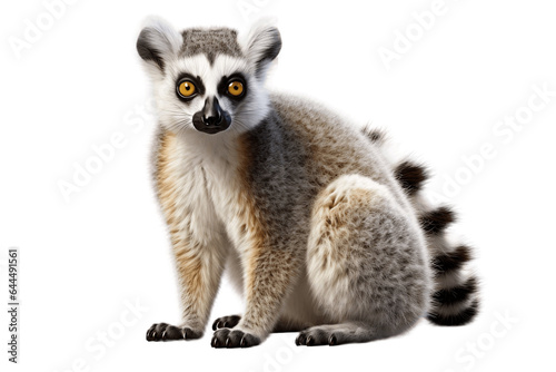 Beautiful Lemur Isolated on a Transparent PNG Background. Generative Ai © Haider