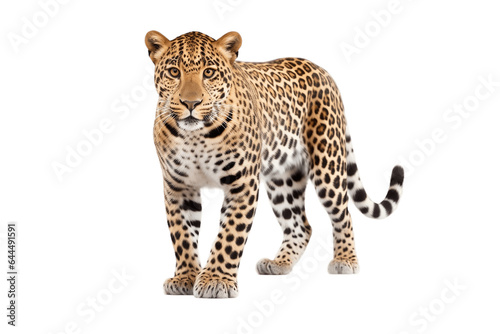 Leopard Portrait Isolated on a Transparent PNG Background. Generative Ai